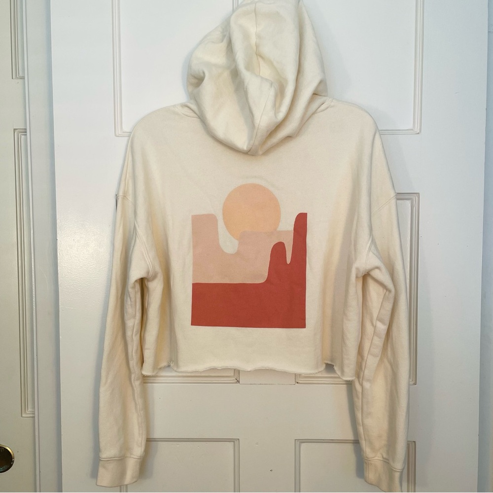 NWOT Roolee Size S Cropped Hoodie with Desert Sunrise Print